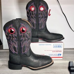 Justin Boots Bowline Western Cowboy Boots Men’s 8 D Square Toe Stitching